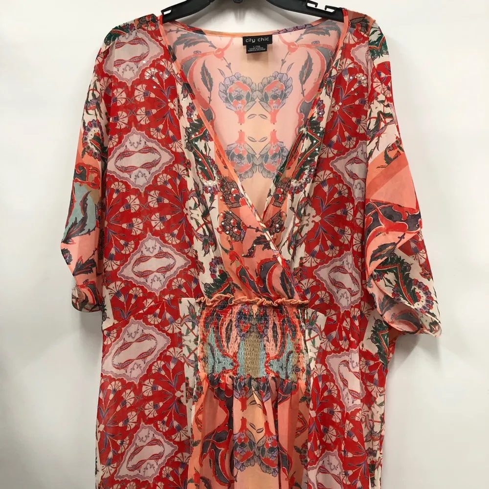 City Chic Floral Maxi sheer dress large 20 - Image 3