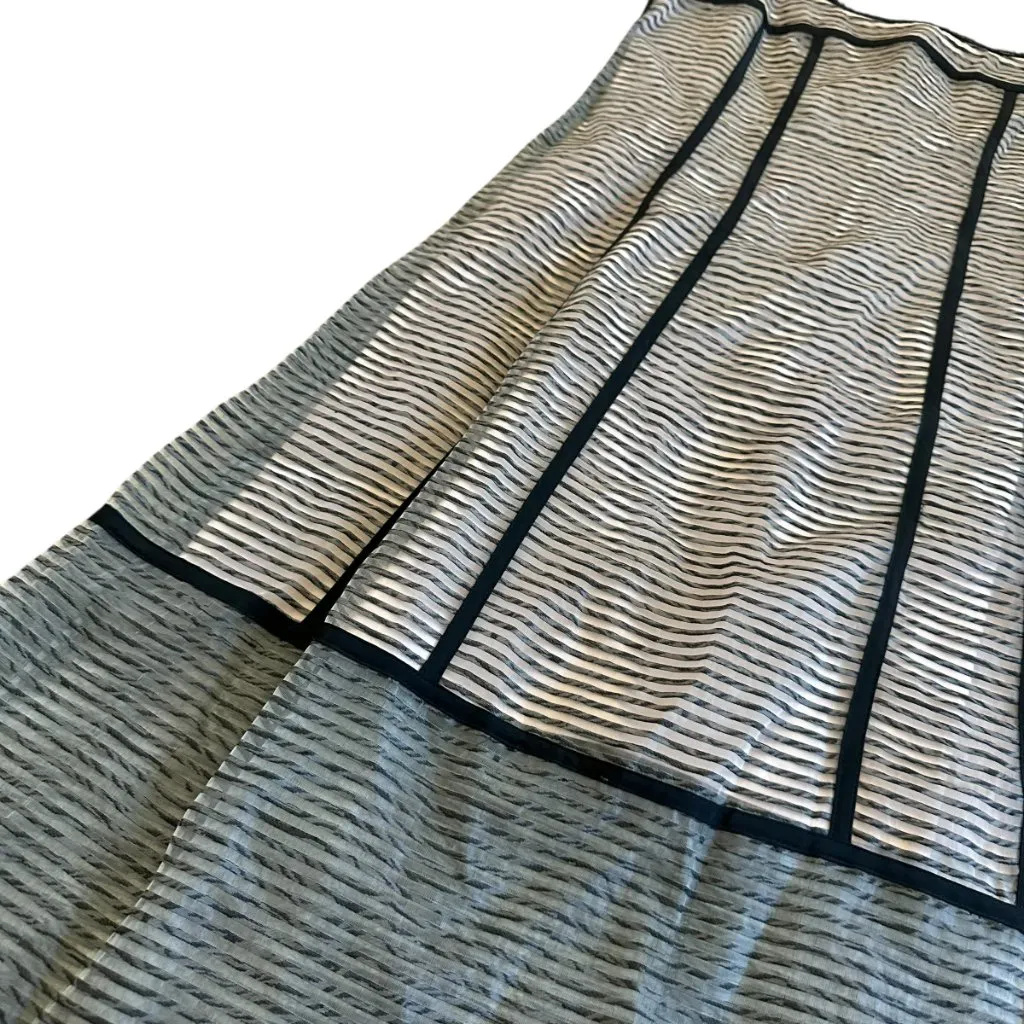 Nanette Lepore Linen Cotton Blend Shift Dress Sheer Pink Black Stripe Size 10 - Image 6