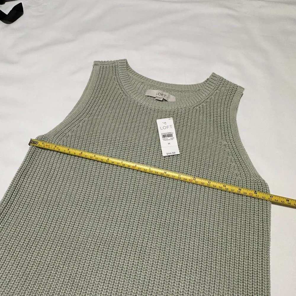 LOFT Soft/Sage Green Sleeveless Knit Tank Top Sz M Medium NWT $44.50 - Image 9