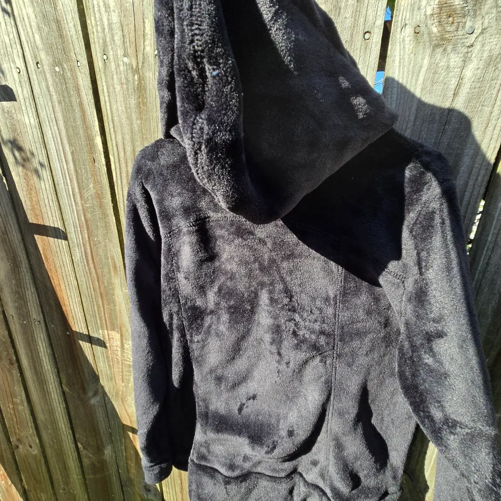 Daisy Fuentes Fit Jacket Black Fleece Hoodie 1X Full Zip - Image 5