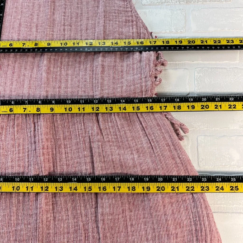 4 Our Dreamers Dress Womens L Red Stripe Linen Cotton A - Image 4