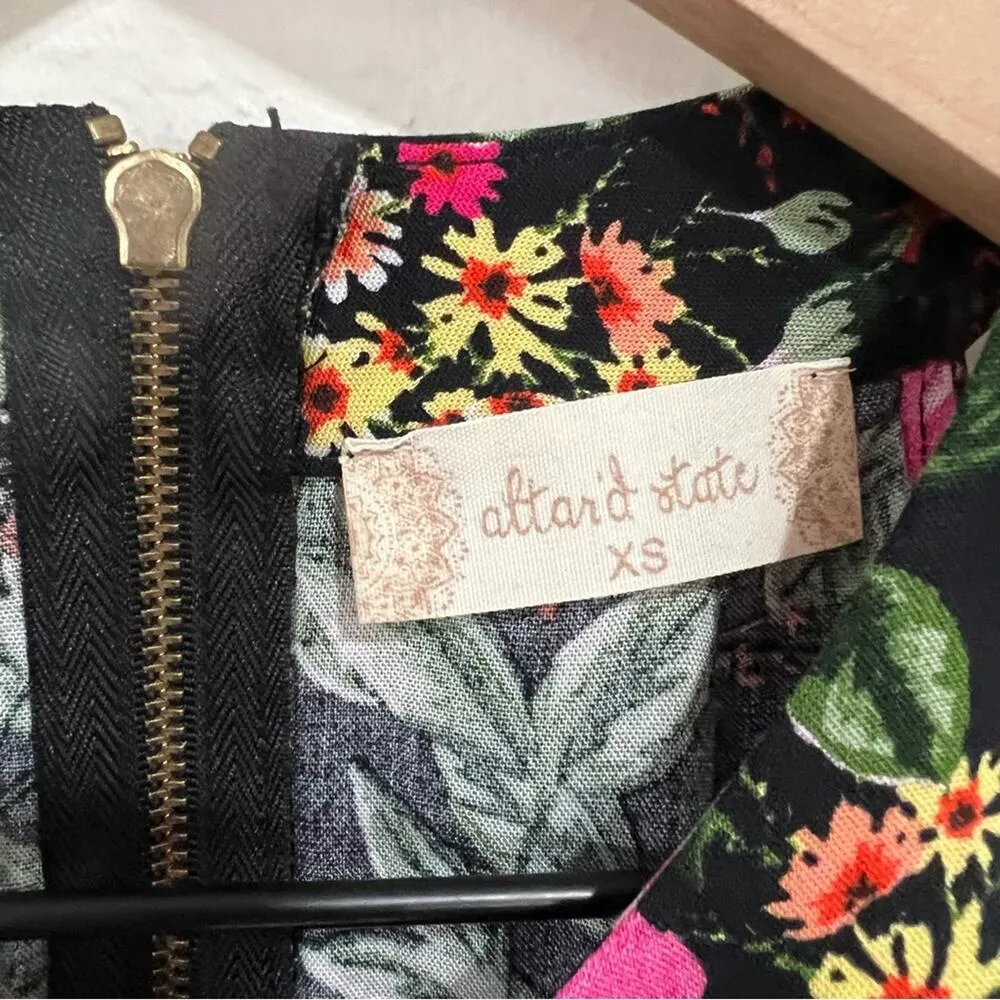 Altar’s State Black & Pink Tropical Floral Tank Top Size XS - Image 3