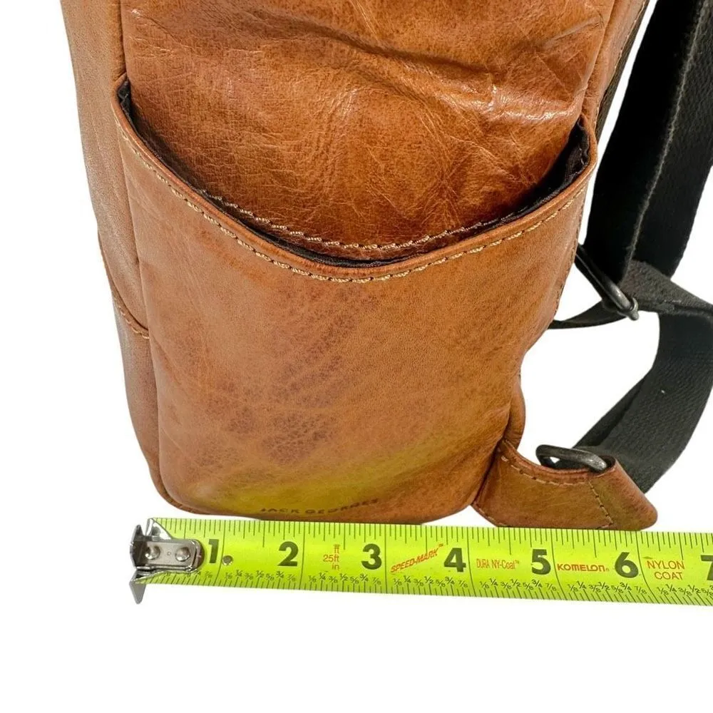 Jack Georges Inc Voyager CollectionâHoney Leather Convertible Backpack Crossbody Brown - Image 11