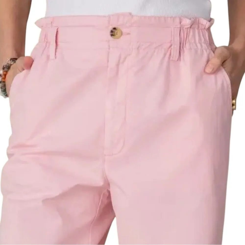 Sundance Womens Size 12 Blush Pink Lightweight Cotton Gathered Waist Junie Pants - Image 4