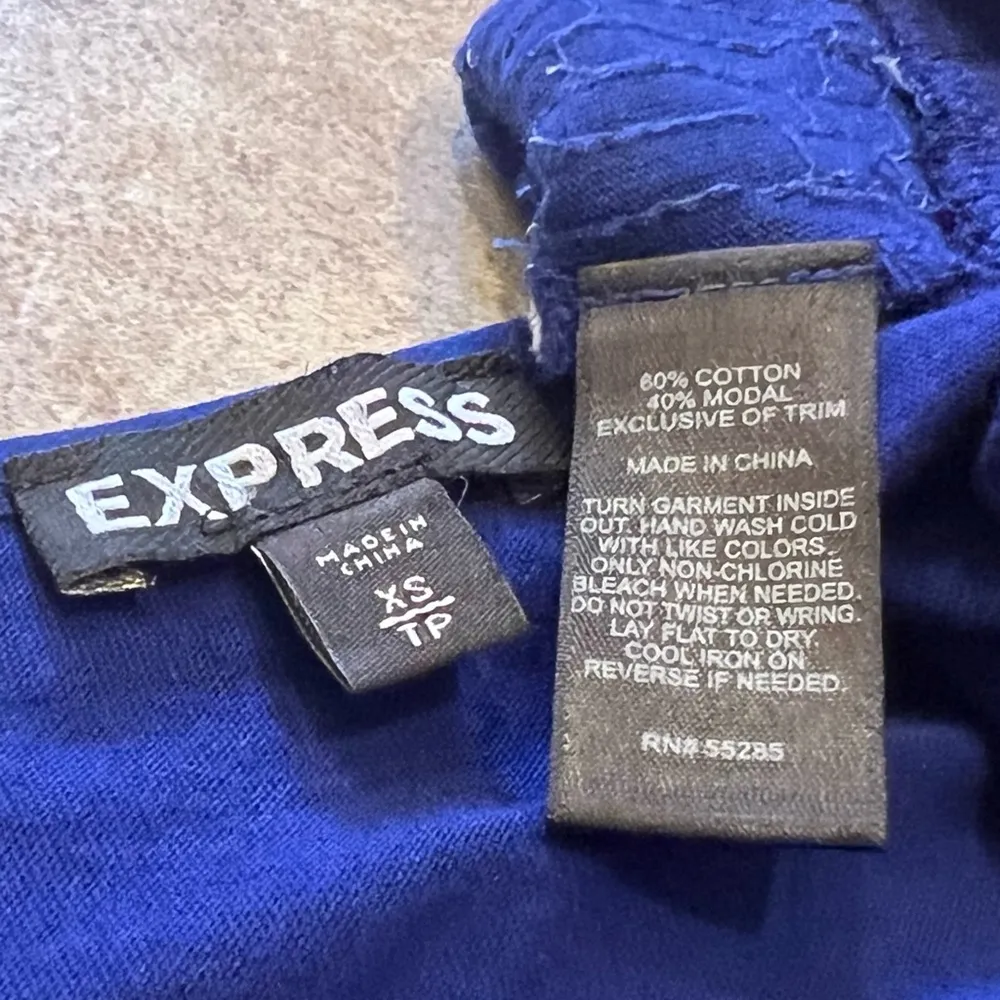 Express Sequin Scoop Neck Pullover Tank Top Blue Extra Small - Image 7