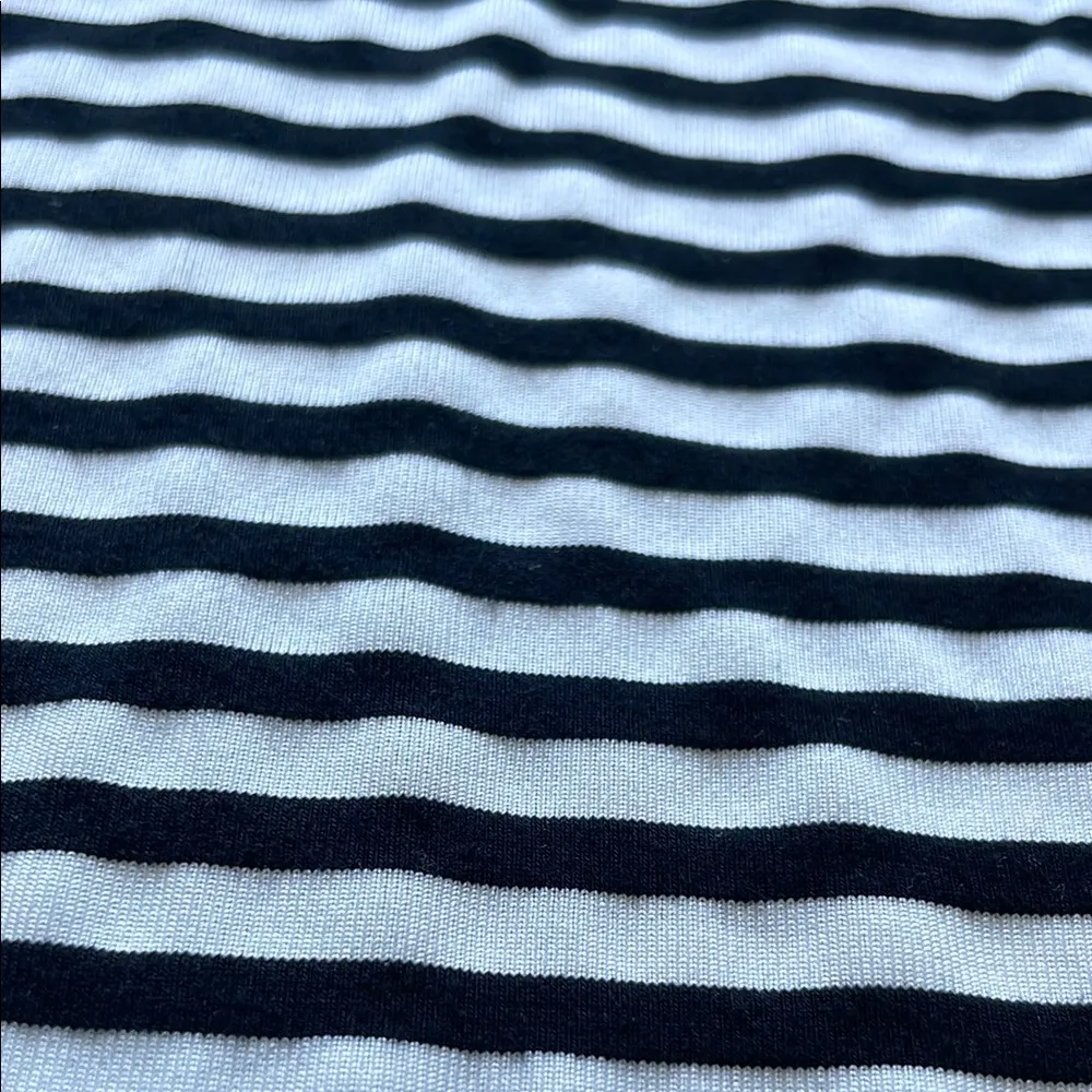 Umgee Black and White Striped Top with Lace Detail - Image 3