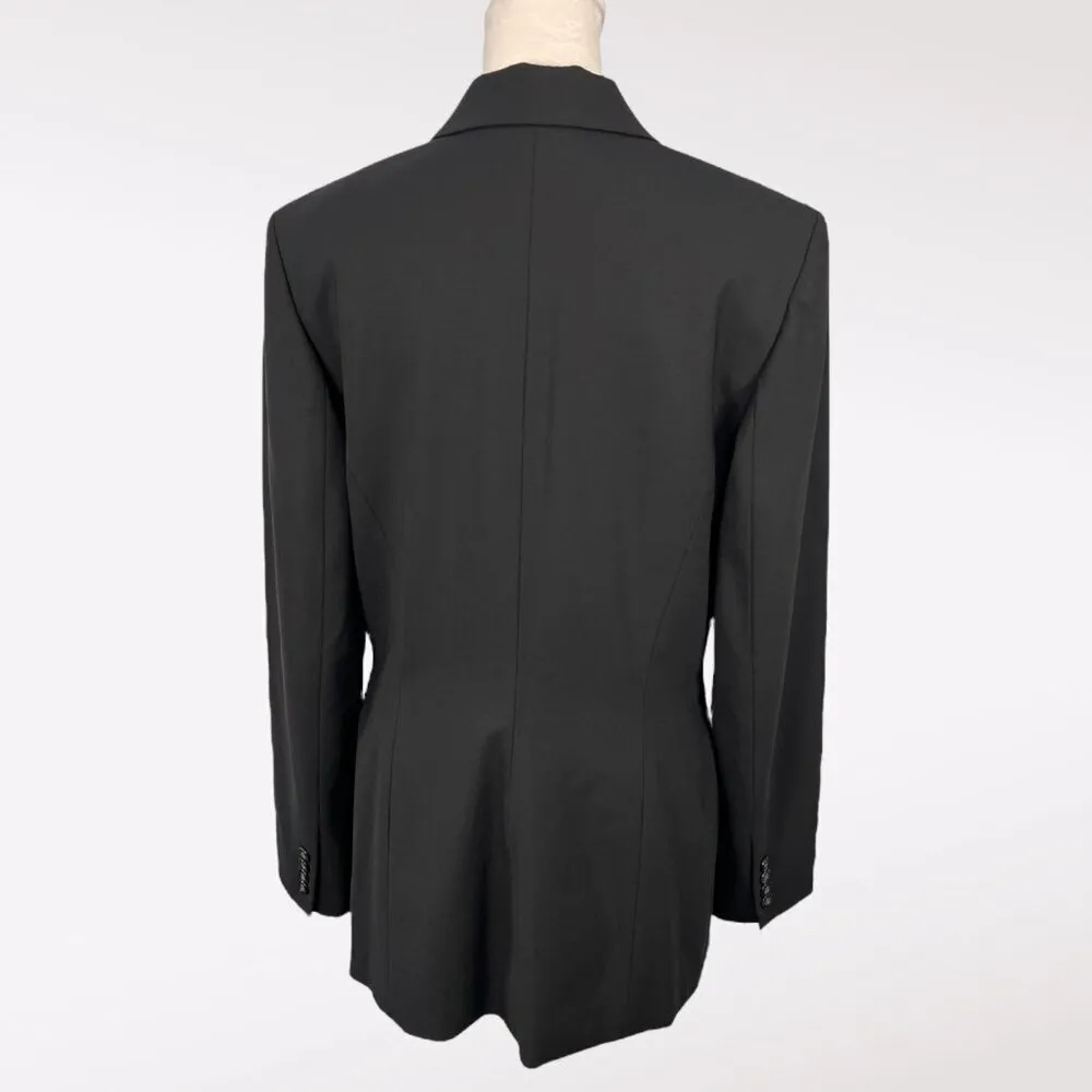 Y2K Classiques Entier Black Wool Blend Blazer Womens Size 6 - Image 5