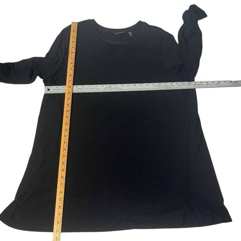 H By HALSTON Essentials Long Sleeve Tunic Top Black Stretch Modal Size 2X - Image 5