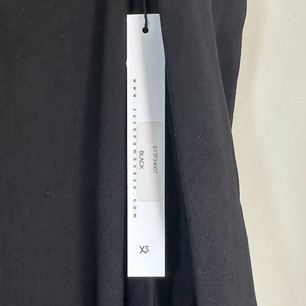 NWT Susana Monaco Black Long Sleeve Off The Shoulder Mini Dress - Size Extra Sma - Image 3