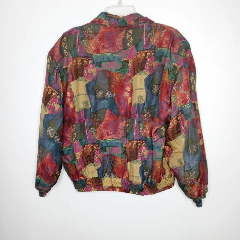 Vintage Details Sportswear silk jacket size medium Blue - Image 5