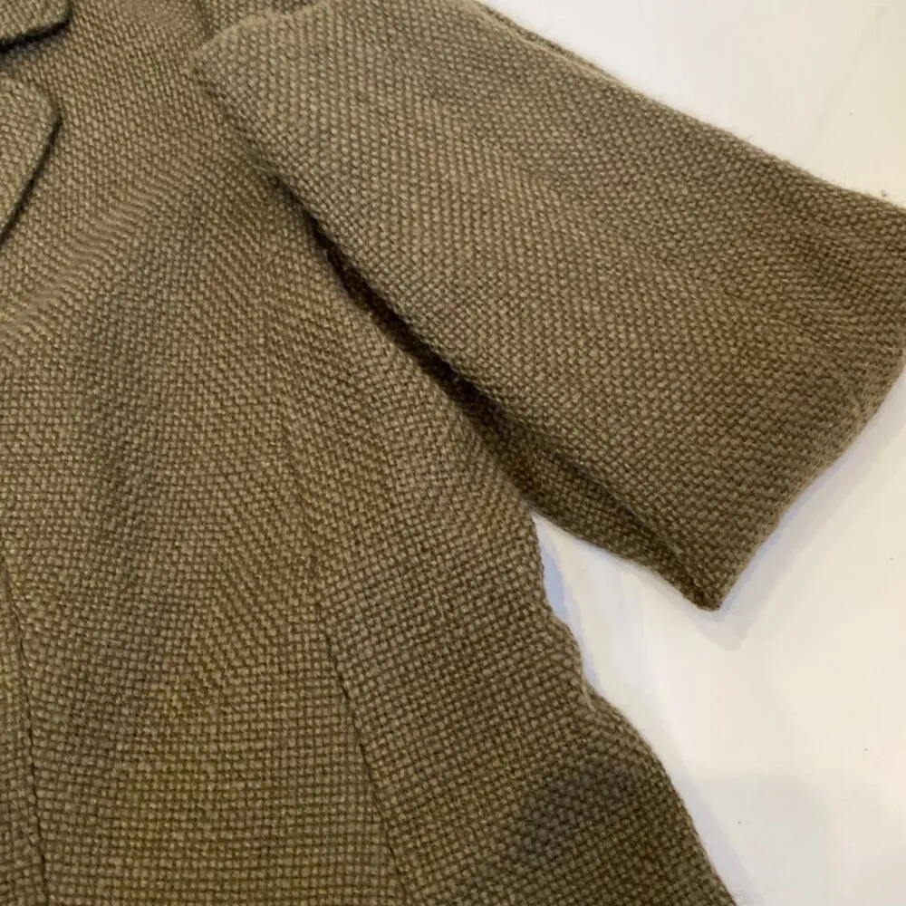 J. Jill Green Woven Blazer Jacket Button Closure EUC Sz MP Wool Green Women’s - Image 8