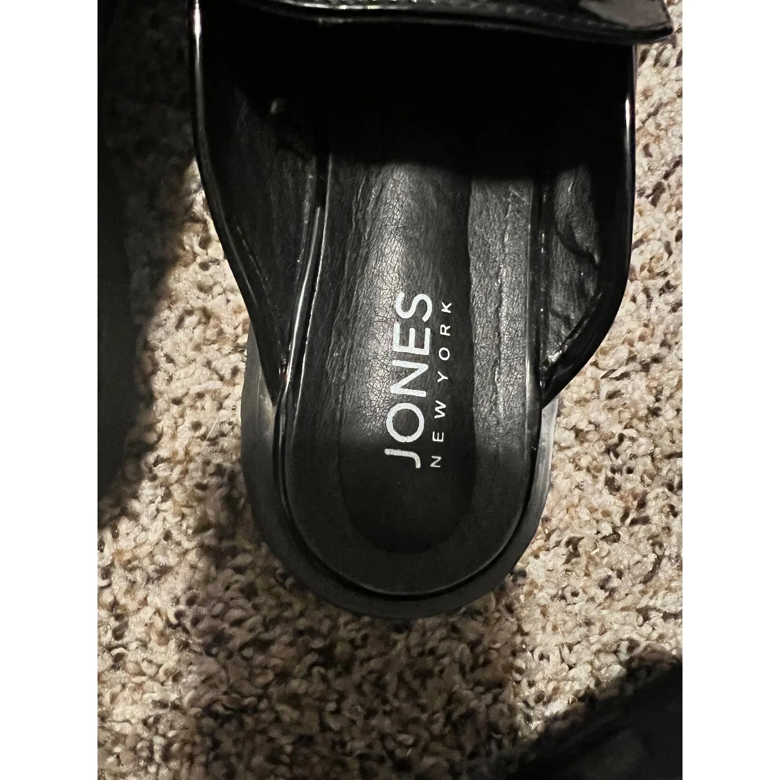 Jones New York‎ Lug Sole Mules - Black Patent Leather Loafer Slides 8.5 - Image 5