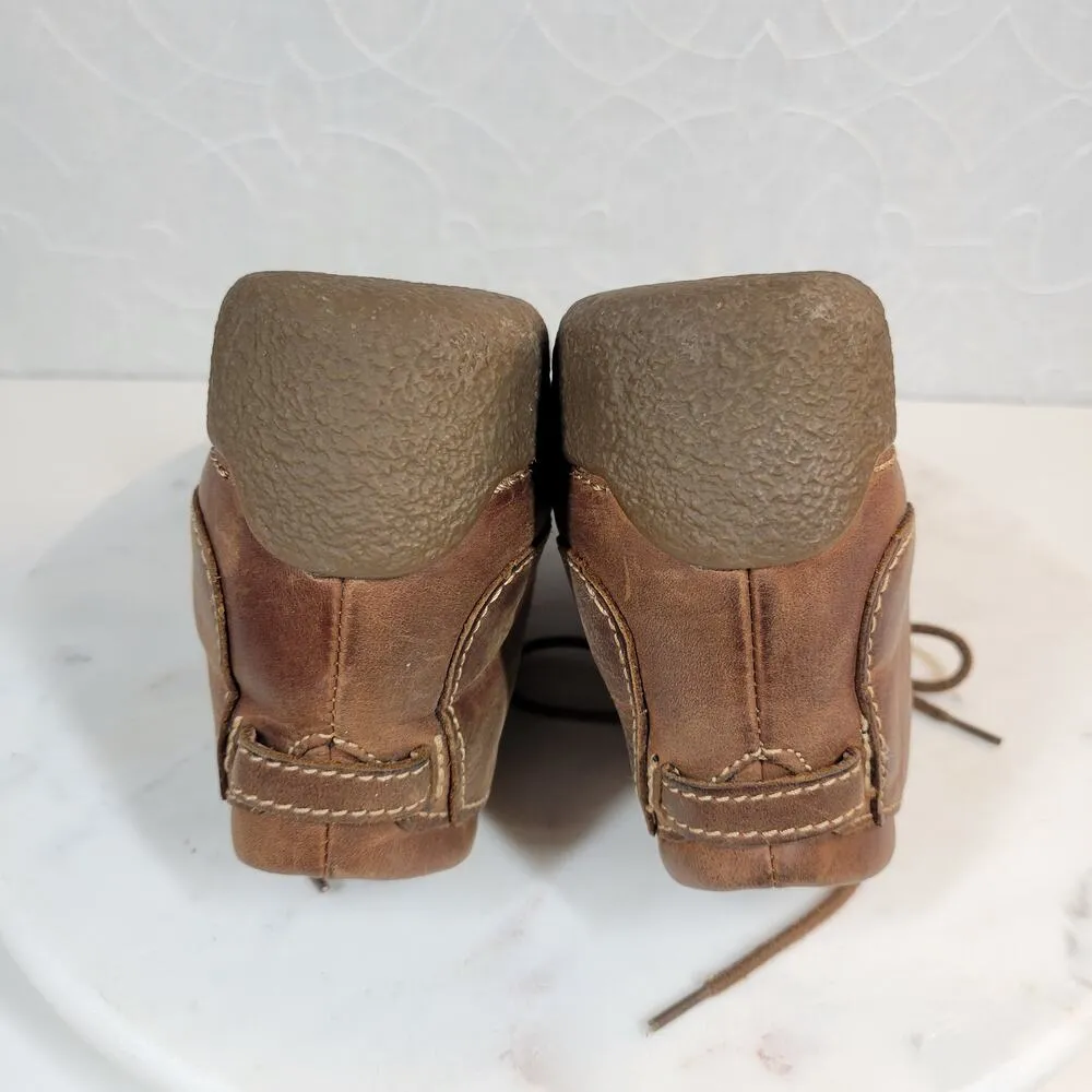 VTG Duluth Trading Co Womens Andina Ankle Boots 7.5 Brown Leather Chukka Shoes - Image 9
