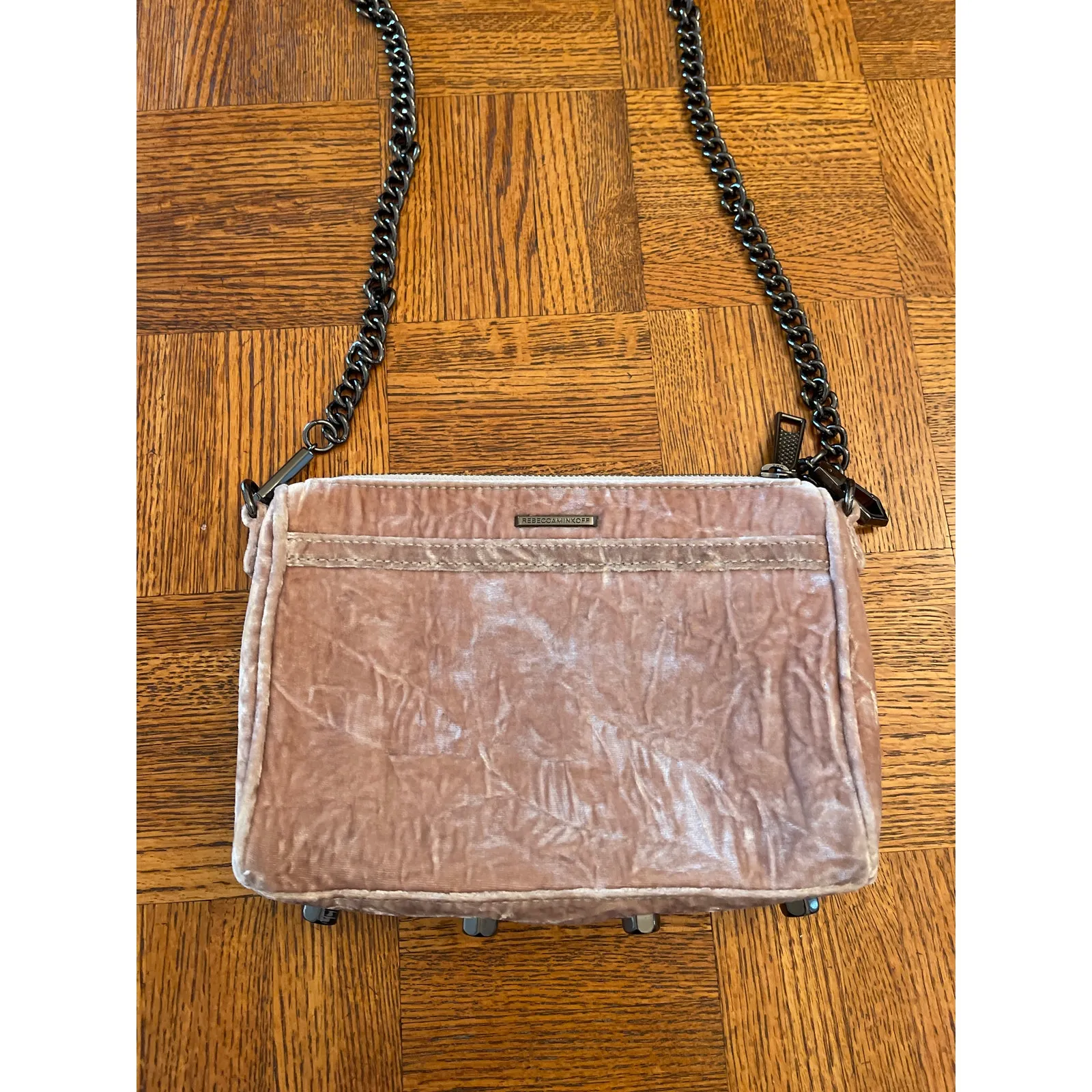 Rebecca Minkoff Mini Mac Velvet
Convertible Crossbody Bag Putty color
Purse - Image 6