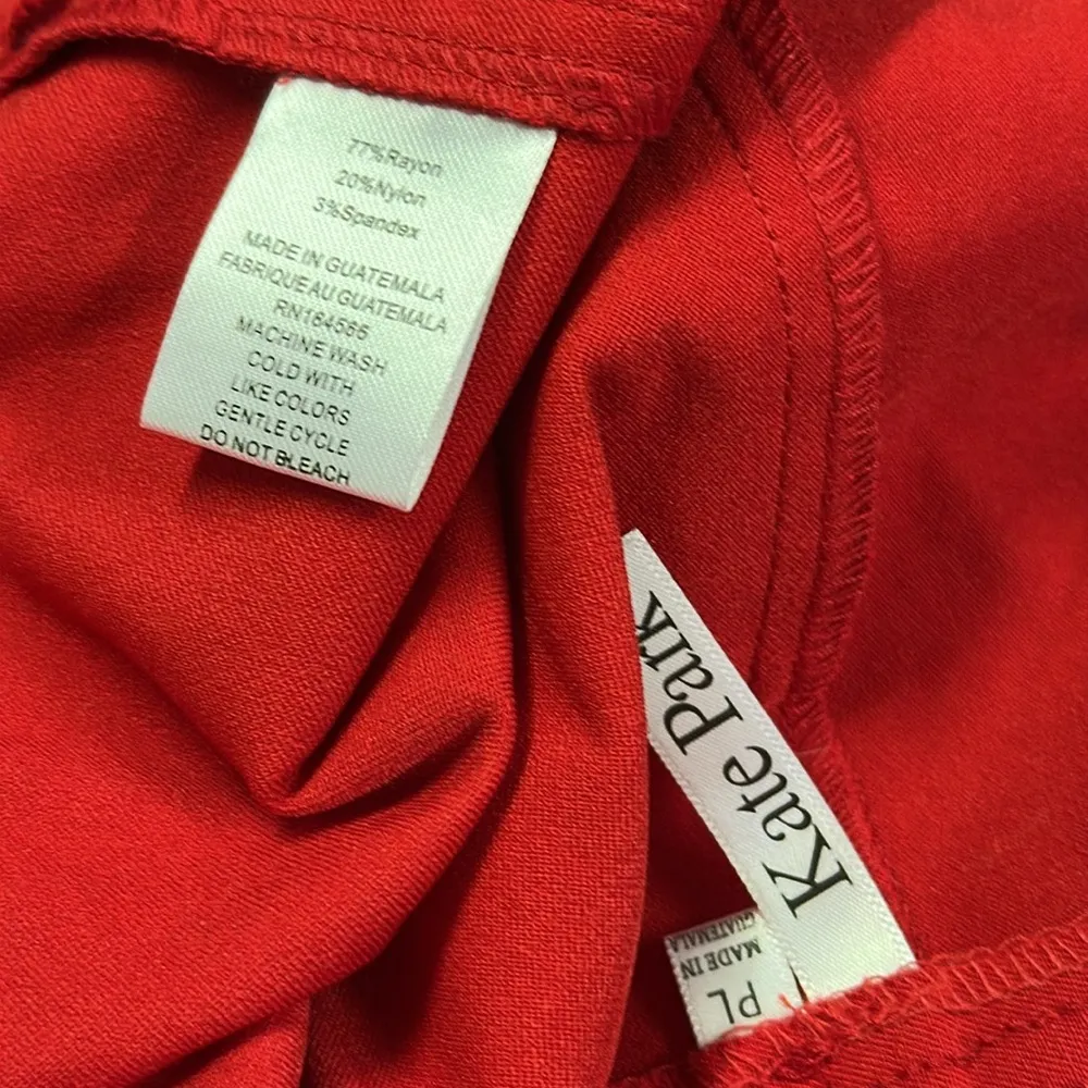 Kate Park Red Bermuda Rayon Stretch High Rise Buckle Tab Pull On Shorts Petite L Size undefined - Image 10