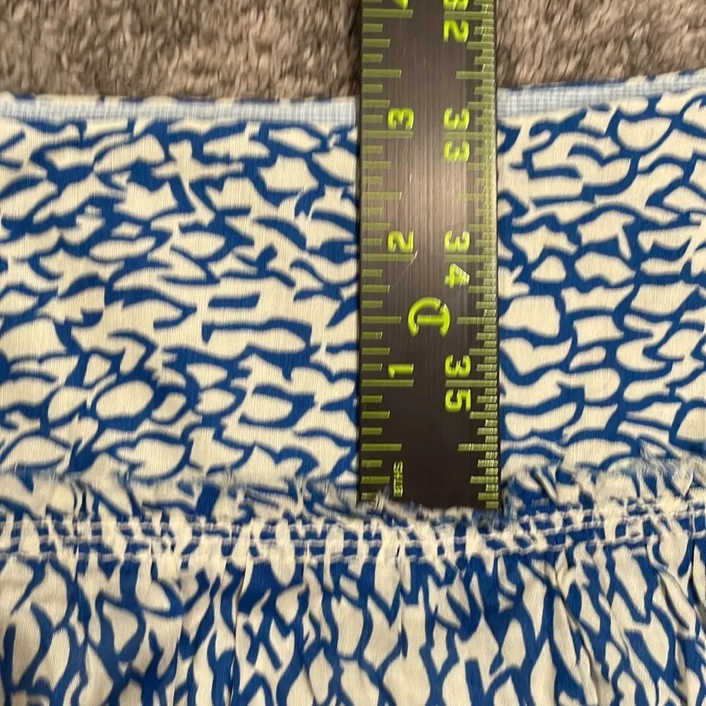 Layered tiered raw hem a-line fully lined lightweight cotton skirt - Image 8