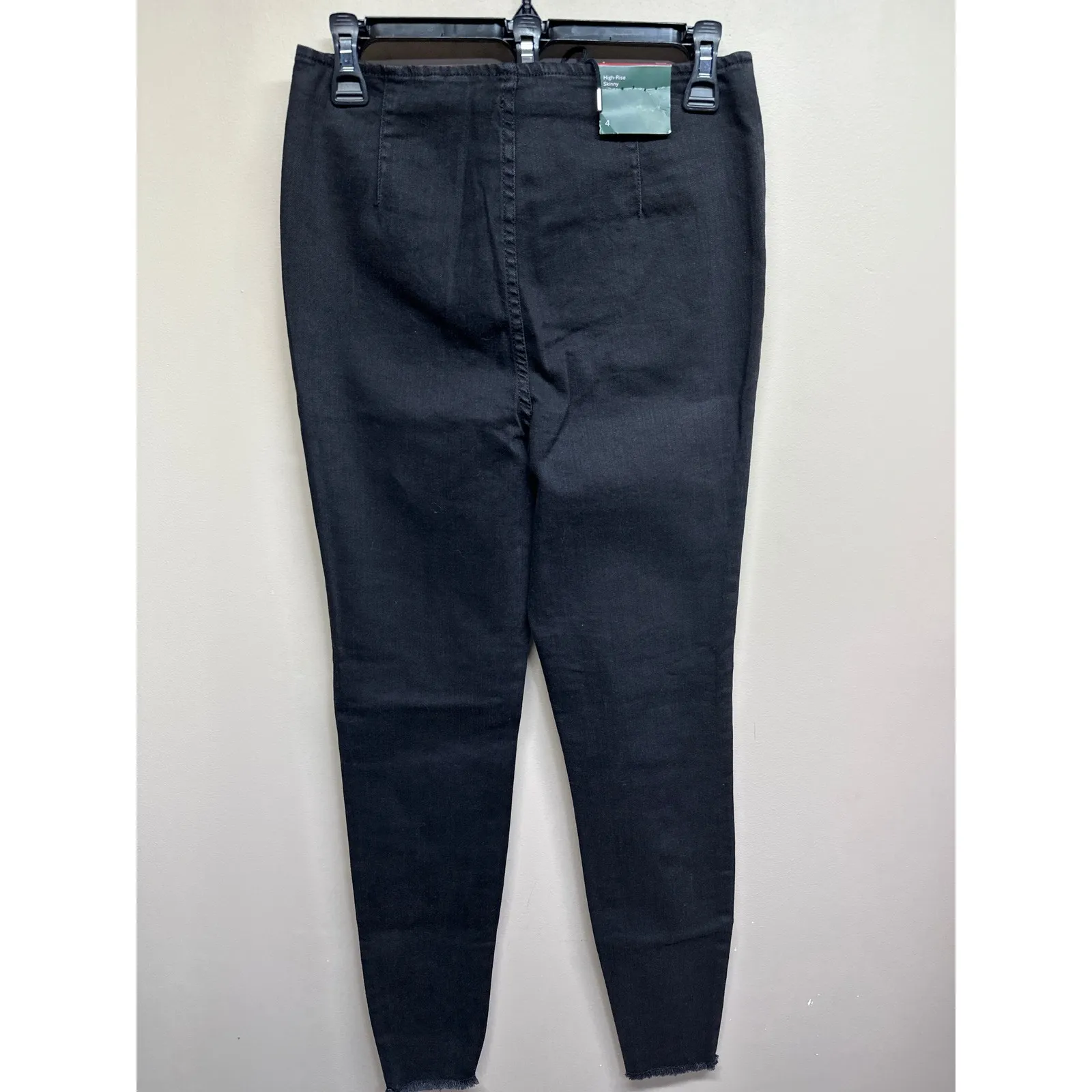 Wild Fable Womens Black High Rise Skinny Jeans Lace Up Front Zip Pockets Size 4 - Image 3