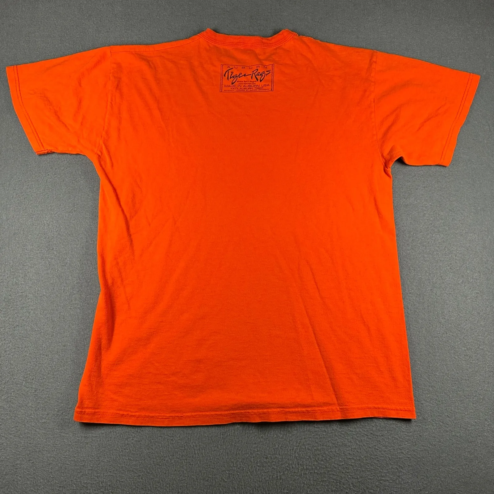 Vtg Auburn Tigers Football T Shirt Medium Russell Athletic Orange NCAA Short Slv - Image 10