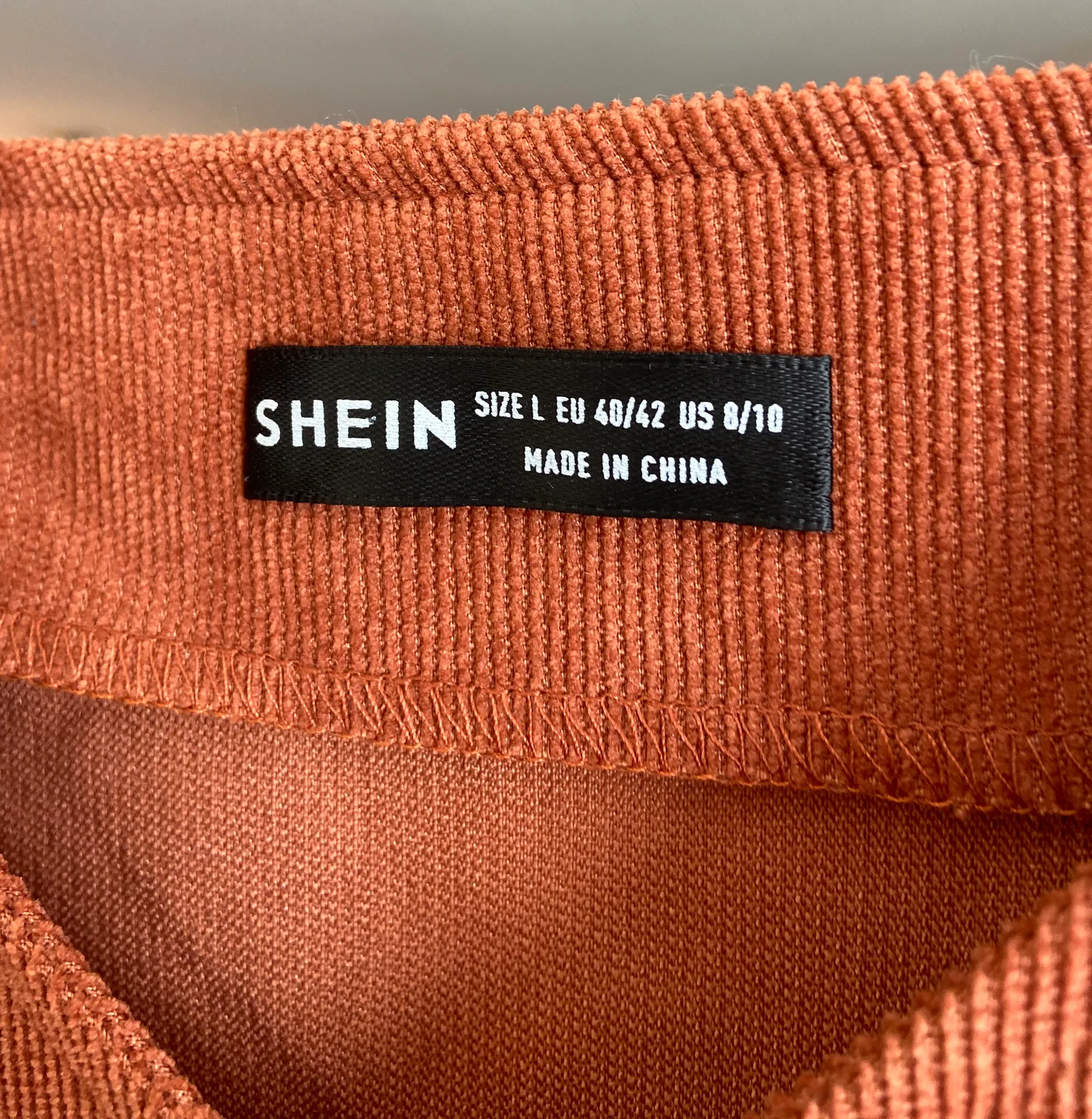 SheIn Burnt Orange Corduroy Overall Dress - Image 4