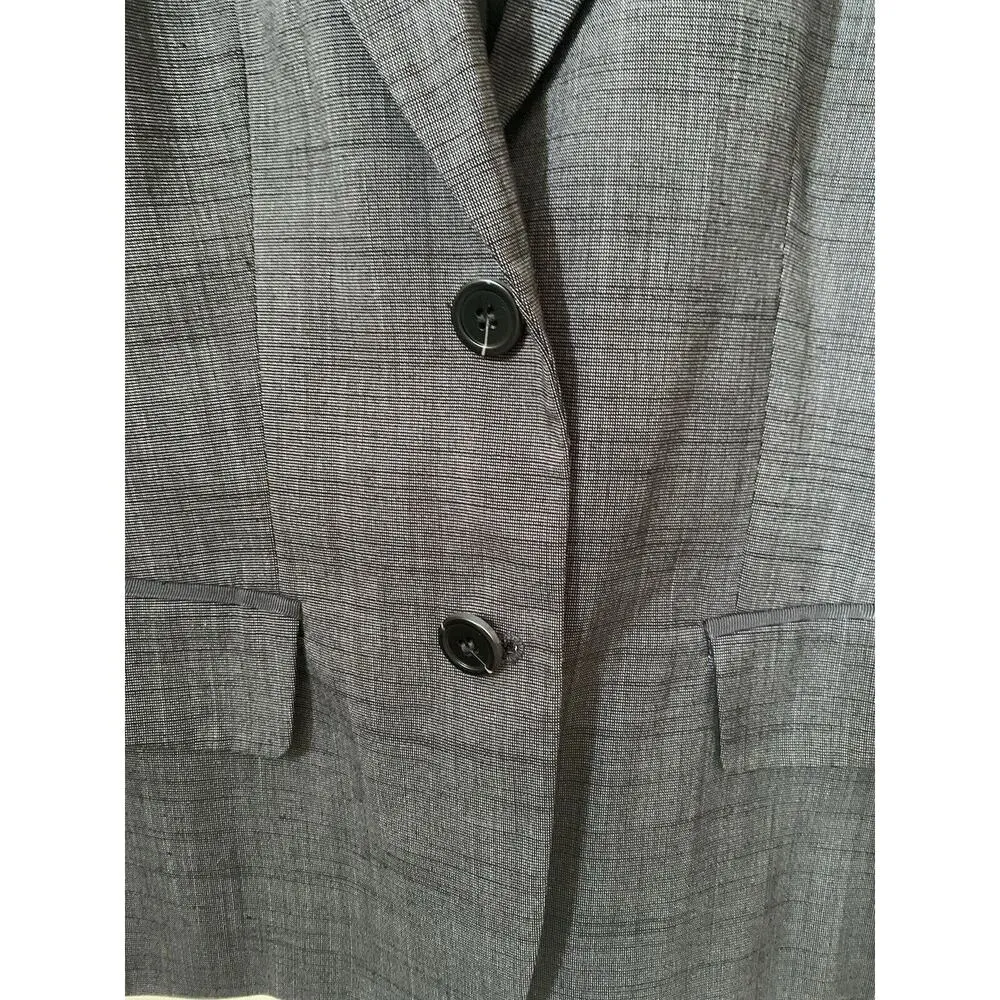 7th Avenue Design Studio New York & Company Womens Black Blazer 2 Buttons Sz 6 - Image 2