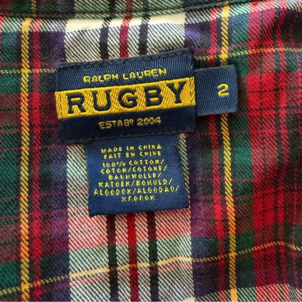 Ralph‎ Lauren Rugby Western Plaid Button Down Size 2 Pearl Snap Buttons Red - Image 4
