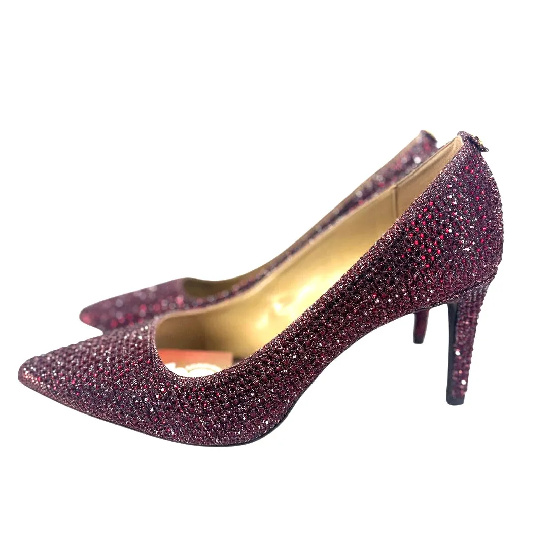 Michael kors Dorthy Red Embellished Ruby Red Pointed Toe Heels Size 9.5 - Image 5