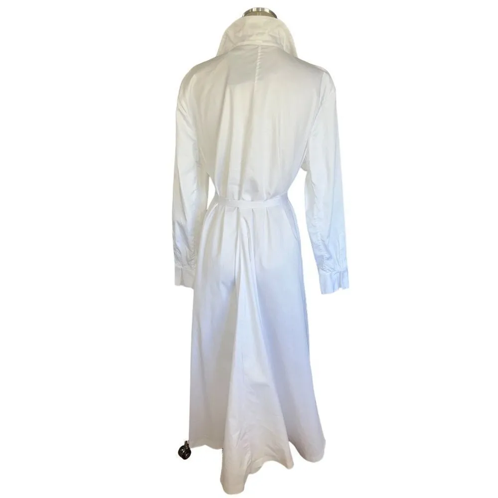 Norma Kamali Boyfriend Shirt A Line Dress To Midcalf in White New Womens - Image 6