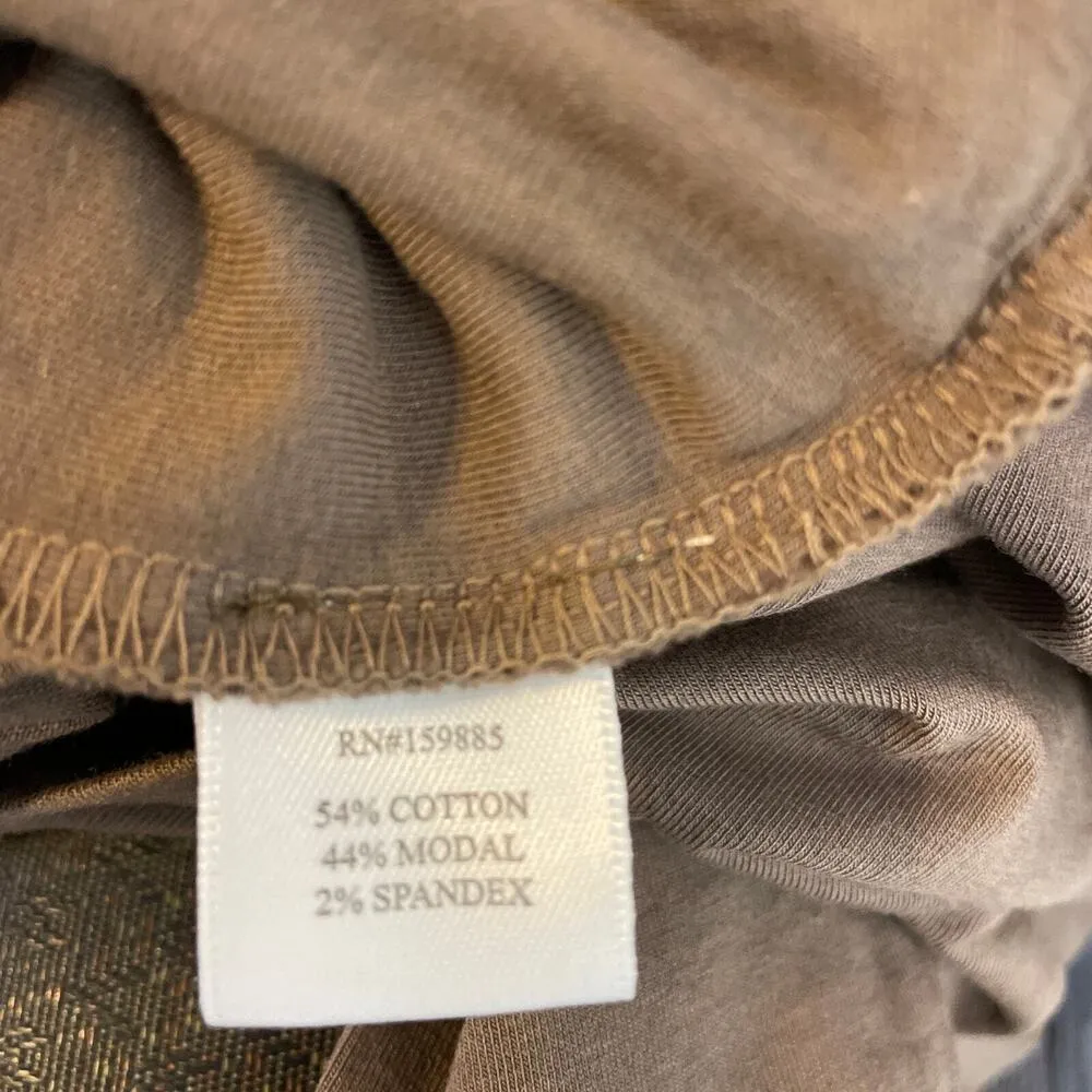 NWT Bobi Front Knot Crop Top SMALL Earth Brown Long Sleeve Jersey Knit Casual - Image 9