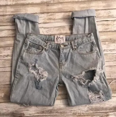 Awesome Baggies Boyfriend Distressed Mom Ribbed Jeans - Image 7