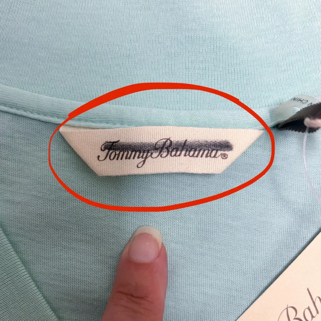 Tommy Bahama Mermaid Pale Green Aloha Spirit V Neck Cotton T Shirt Large New - Image 9