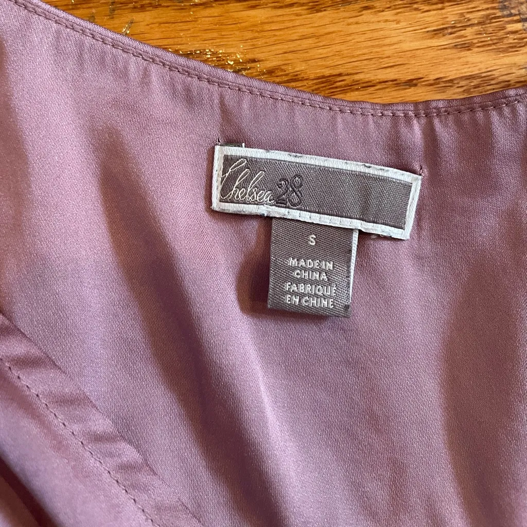 Chelsea28 Satin Wrap Top – Size Small – Mauve Blush Pink - Image 4