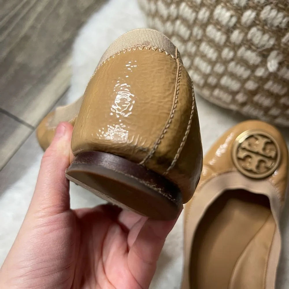 Tory Burch Caroline Beige Patent Leather Ballet Flats - Image 9