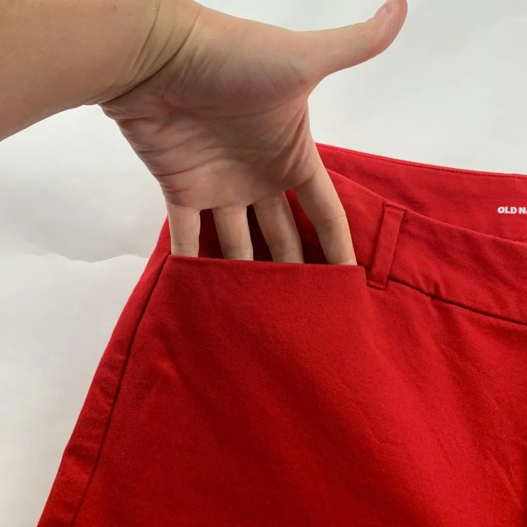 Old Navy Robbie Red Stretch Canvas High Rise Skinny Pixie Pant 14 - Image 3