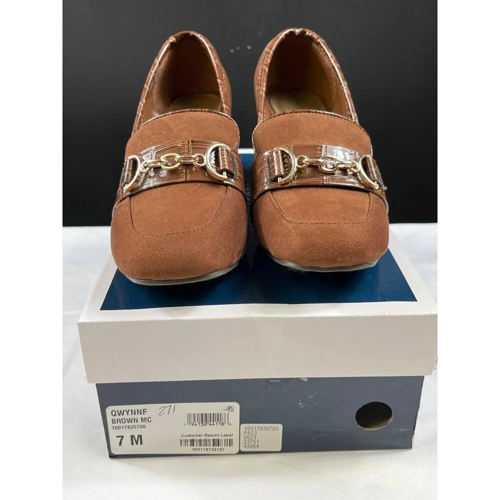 Karen Scott Womens Brown loafer Heels Size 7M SKU 7303 - Image 2
