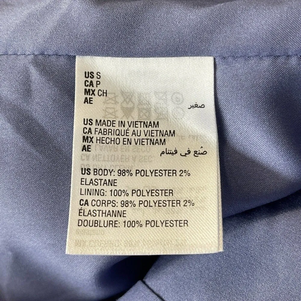 Bar III Small Blazer Jacket Open Front 3/4 Sleeve Lined Pockets Collared Blue - Image 8