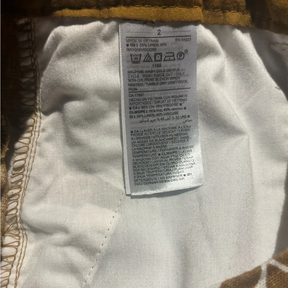 Linen Blend Brown Floral Everyday Shorts - Image 8