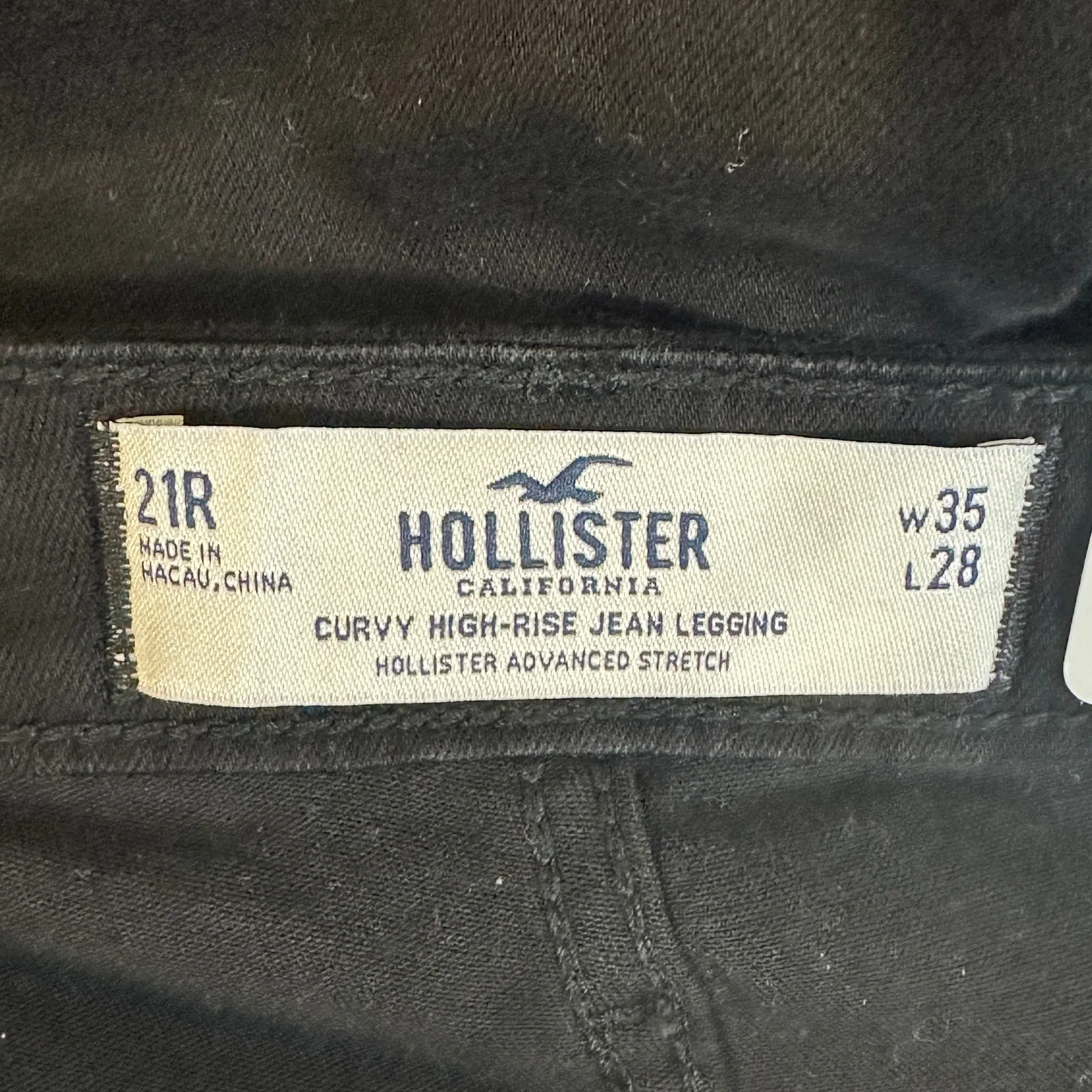 Hollister Curvy High Rise Denim Jeggings Womens 21 Black Minimalist Casual - Image 5