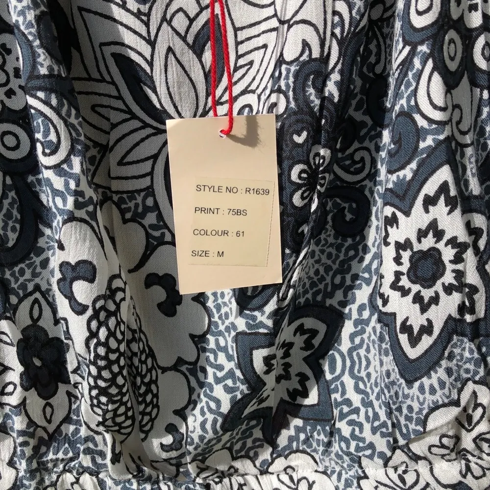 Raga Blue/White Bell Sleeve Top M - Image 3