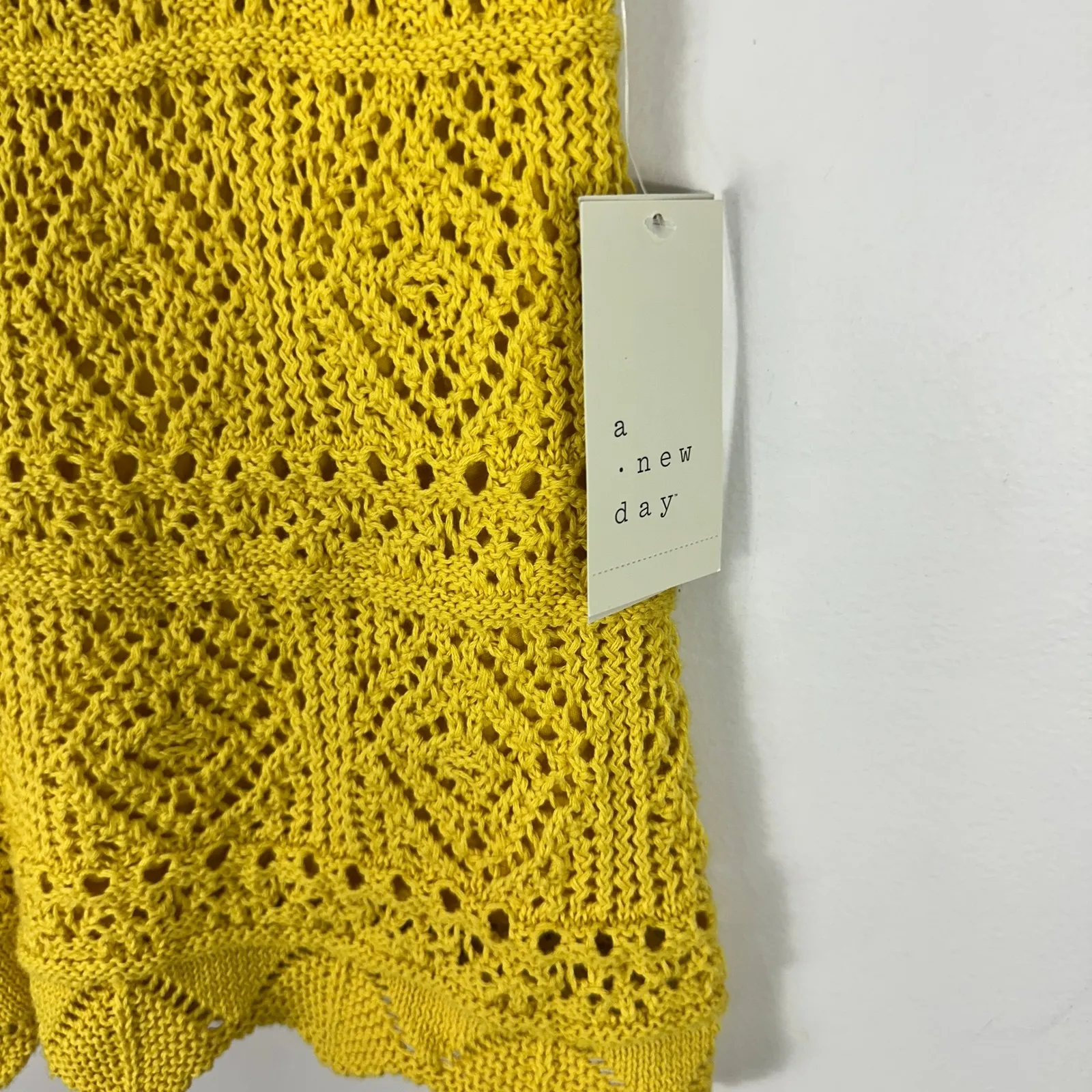 A New Day Crochet Shorts Womens Small Yellow Pull On Boho Costal Cowgirl Resort - Image 2