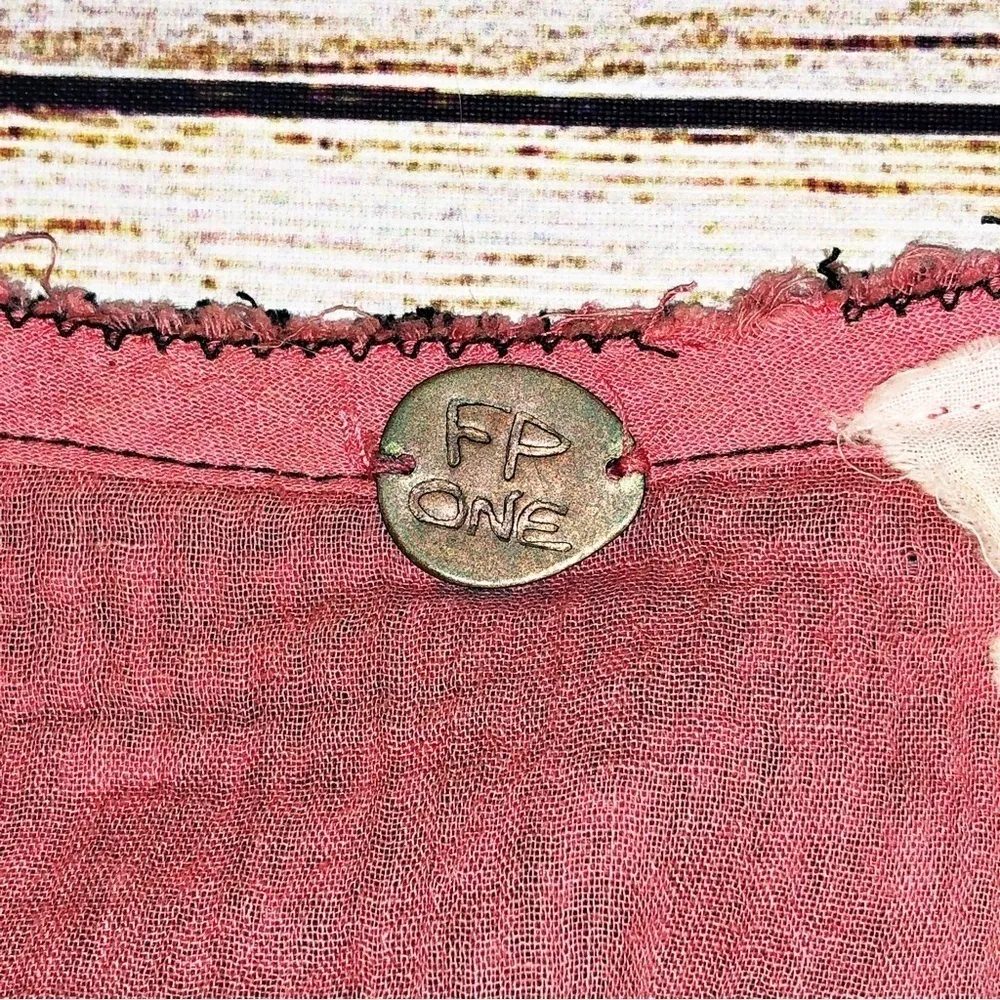 Free People FP One Calypso Dress Sleeveless Pink Relaxed Fit Tasseled Size XS - Image 6