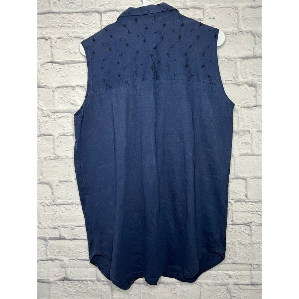 Vintage 90s Gee J denim patchwork top size M. Blue Size M - Image 4