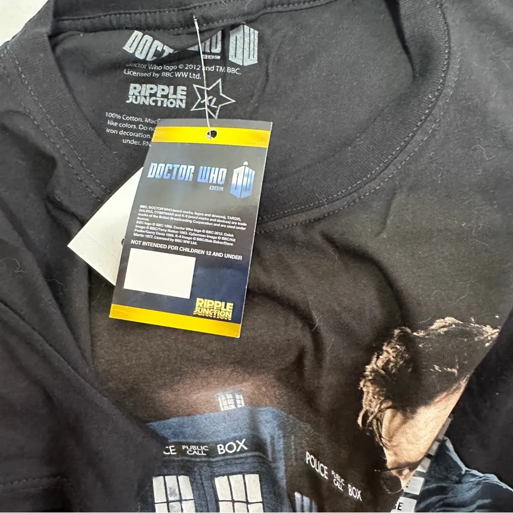 Dr Who Allons-y T Shirt Women's XL Black Fitted Short Sleeve Tee Top New - Image 6