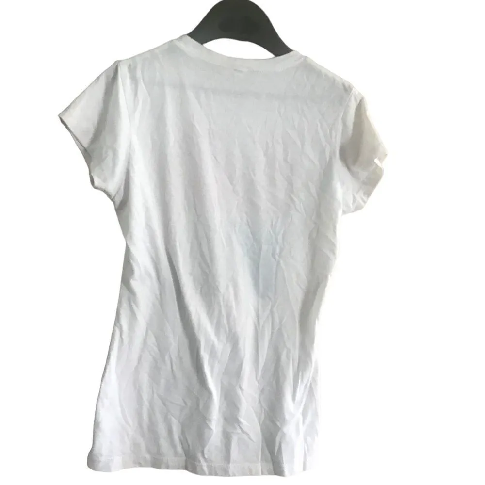 Short Sleeve Top Orange Green Love Peace Size Small - Image 7