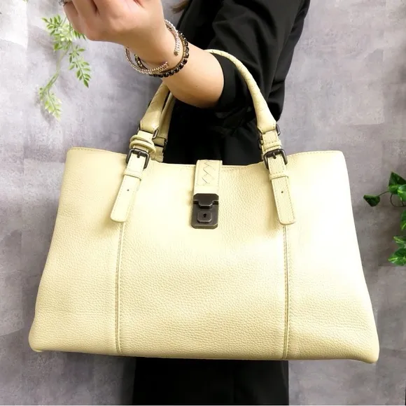 Bottega Veneta Roma Triple-Compartment Pebbled Leather Tote Bag, Retail $3,450 - Image 1