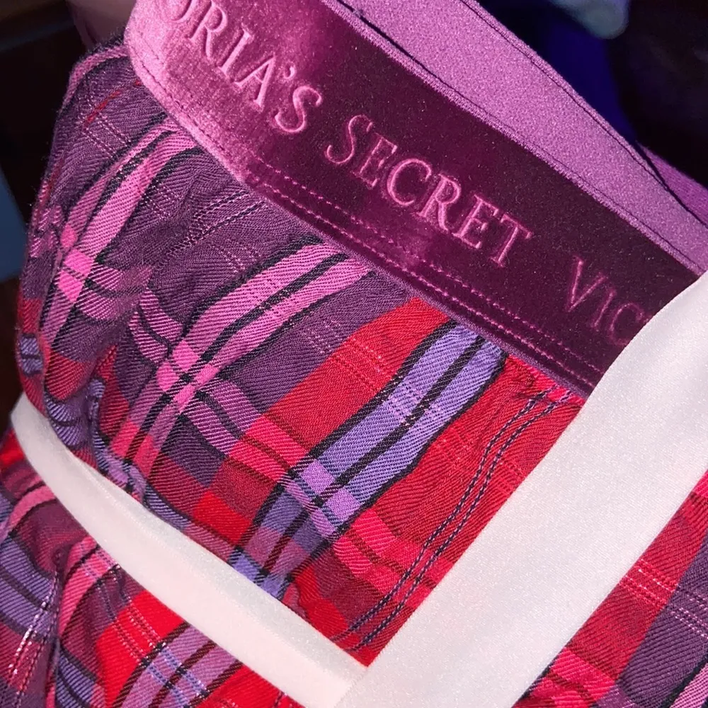 Victoria’s Secret Purple Plaid Flannel Tee-mama Set - Image 6
