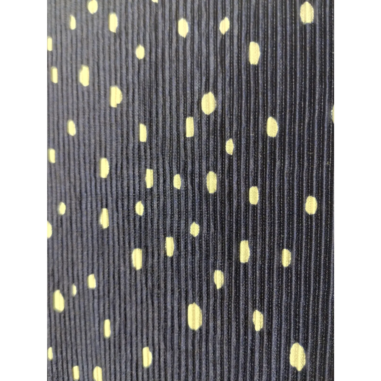 ASTR Juniors Size XL Faux Wrap Top Navy Blue Polka Dot Elastic Waist V-Neck - Image 2