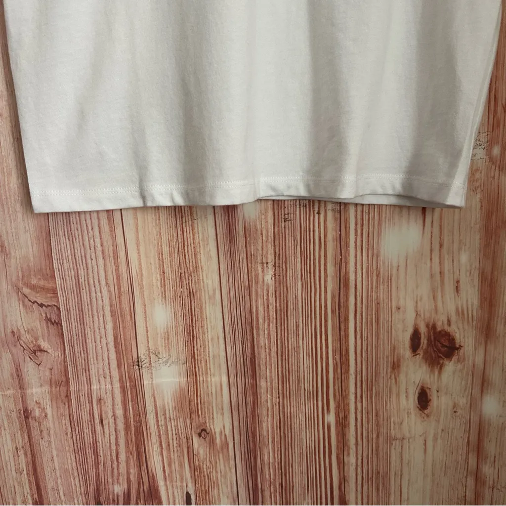 Liana White Rabbit Fur Pocket Crewneck Cropped T Shirt NWOT Size M Size M - Image 5