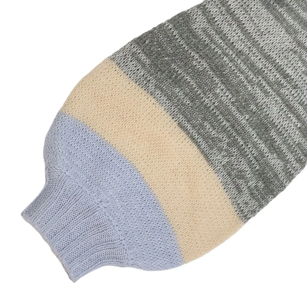 TRULY MADLY DEEPLY Block Stripe Knit Open Cardigan Y2K Sweater Bishop Sleeve - Image 5