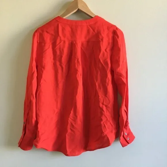 JCREW Semi Sheer Blouse‎ Button Up Top Size 2P - Image 2