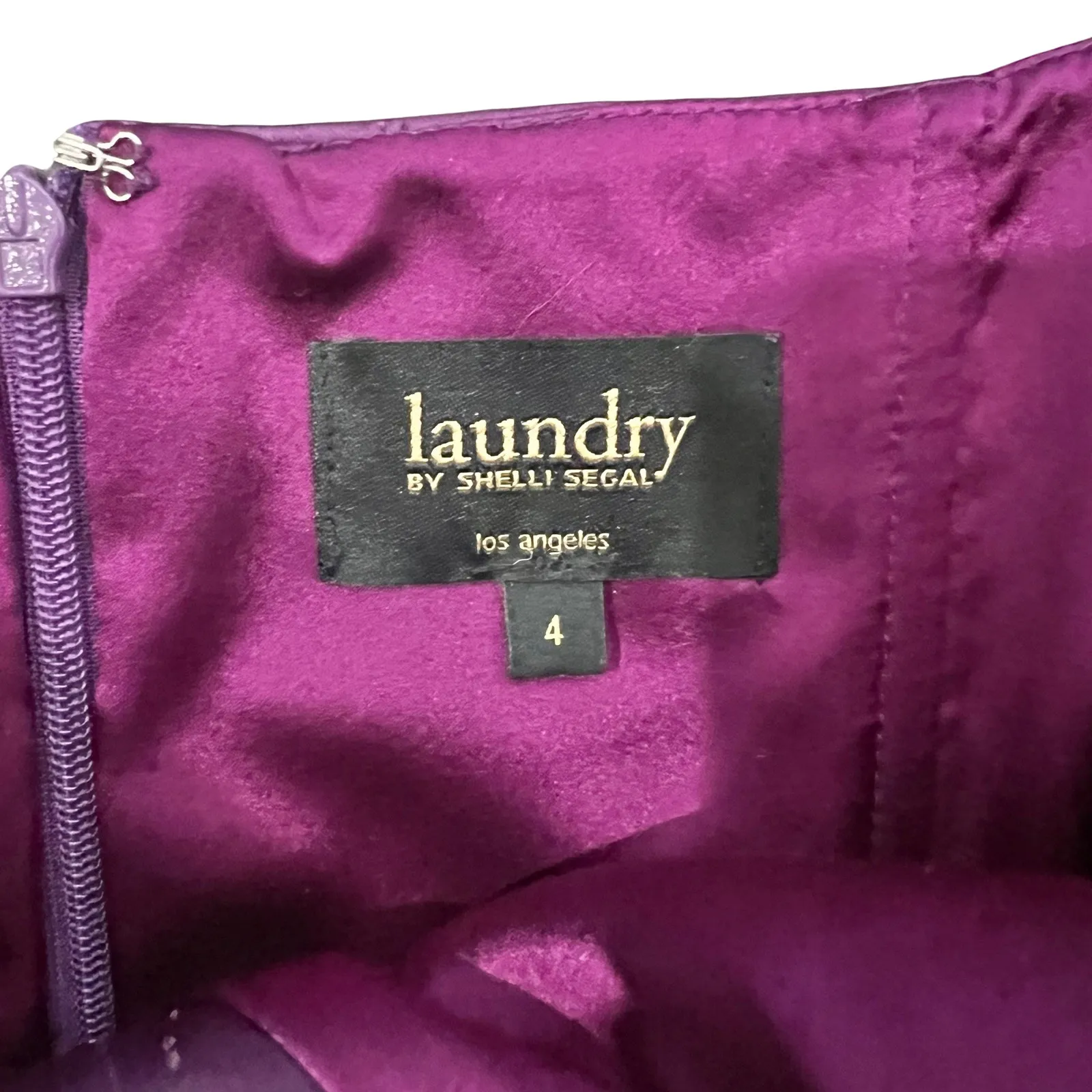 Laundry by Shelli Segal Purple Strapless Mini Dress Floral Crochet size 4 Y2K - Image 6